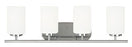 Sea Gull Lighting Bathroom Lighting, 13W, GU24, Compact Fluorescent, 27-1/2" W x 8-1/2" H, 4-Lamp Wall Mount Light Fixture - Chrome