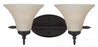 Sea Gull Lighting Bathroom Lighting, 100W, E26 Base, A19 Incandescent, 17-1/2" W x 8-1/4" H, 2-Lamp Wall Mount Light Fixture - Burnt Sienna