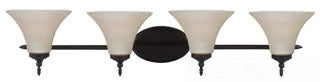 Sea Gull Lighting Bathroom Lighting, 13W, GU24, Compact Fluorescent, 8-1/4" H, 4-Lamp Wall Mount Light Fixture - Burnt Sienna