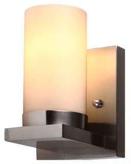 Sea Gull Lighting Bathroom Lighting, 60W, E26 Base, A19 Incandescent, 5" W x 8" H, 1-Lamp Wall Mount Light Fixture - Brushed Nickel