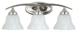 Sea Gull Lighting Bathroom Lighting, 13W, GU24, Compact Fluorescent, 24-1/2" W x 9-3/4" H, 3-Lamp Wall Mount Light Fixture - Brushed Nickel