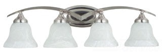 Sea Gull Lighting Bathroom Lighting, 100W, E26 Base, A19 Incandescent, 33" W x 9-3/4" H, 4-Lamp Wall Mount Light Fixture - Brushed Nickel