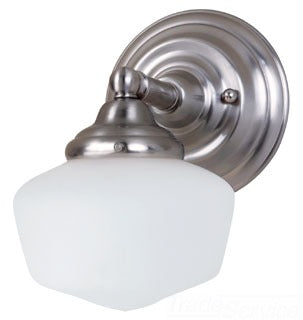 Sea Gull Lighting Bathroom Lighting, 13W, GU24, Compact Fluorescent, 6-3/4" W x 10" H, 1-Lamp Wall Mount Light Fixture - Brushed Nickel