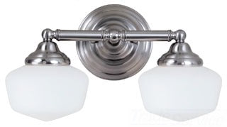Sea Gull Lighting Bathroom Lighting, 13W, GU24, Compact Fluorescent, 17-1/4" W x 10" H, 2-Lamp Wall Mount Light Fixture - Brushed Nickel
