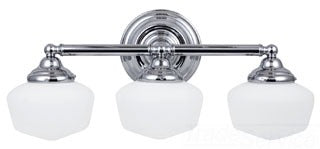 Sea Gull Lighting Bathroom Lighting, 13W, GU24, Compact Fluorescent, 23-1/4" W x 10" H, 3-Lamp Wall Mount Light Fixture - Chrome