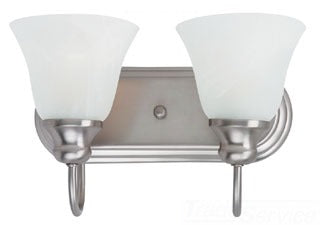 Sea Gull Lighting Bathroom Lighting, 13W, GU24, Compact Fluorescent, 12-1/2" W x 8-1/4" H, 2-Lamp Wall Mount Light Fixture - Brushed Nickel
