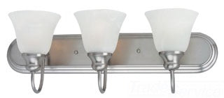 Sea Gull Lighting Bathroom Lighting, 100W, E26 Base, A19 Incandescent, 24-1/4" W x 8-1/4" H, 3-Lamp Wall Mount Light Fixture - Brushed Nickel