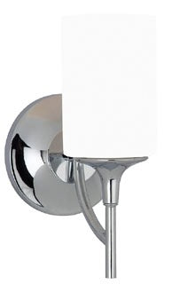 Sea Gull Lighting Bathroom Lighting, 100W, E26 Base, A19 Incandescent, 5-1/2" W x 11-1/4" H, 1-Lamp Wall Mount Light Fixture - Chrome