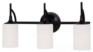 Sea Gull Lighting Bathroom Lighting, 100W, E26 Base, A19 Incandescent, 22" W x 11-1/4" H, 3-Lamp Wall Mount Light Fixture - Burnt Sienna