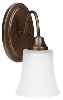 Sea Gull Lighting Bathroom Lighting, 13W, GU24, Compact Fluorescent, 5" W x 11" H, 1-Lamp Wall Mount Light Fixture - Bell Metal Bronze