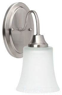 Sea Gull Lighting Bathroom Lighting, 13W, GU24, Compact Fluorescent, 5" W x 11" H, 1-Lamp Wall Mount Light Fixture - Brushed Nickel