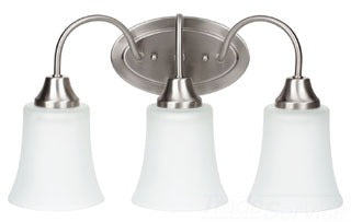 Sea Gull Lighting Bathroom Lighting, 13W, GU24, Compact Fluorescent, 17-3/4" W x 9-3/4" H, 3-Lamp Wall Mount Light Fixture - Brushed Nickel