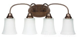 Sea Gull Lighting Bathroom Lighting, 13W, GU24, Compact Fluorescent, 24-1/4" W x 9-3/4" H, 4-Lamp Wall Mount Light Fixture - Bell Metal Bronze