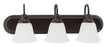 Sea Gull Lighting Bathroom Lighting, 100W, E26 Base, A19 Incandescent, 24-1/4" W x 8-1/4" H, 3-Lamp Wall Mount Light Fixture - Heirloom Bronze