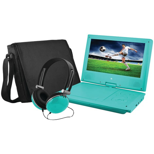 EMATIC(R) EPD909TL Ematic EPD909TL 9" Portable DVD Player Bundles (Teal)