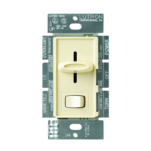 Lutron Dimmer Switch, 450W 3-Way Skylark Magnetic Low Voltage Light Dimmer w/ Preset - Almond