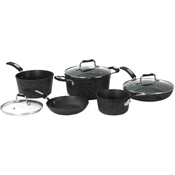 THE ROCK(TM) BY STARFRIT(R) 030930-001-0000 THE ROCK by Starfrit 030930-001-0000 THE ROCK by Starfrit 8-Piece Cookware Set with Bakelite Handles