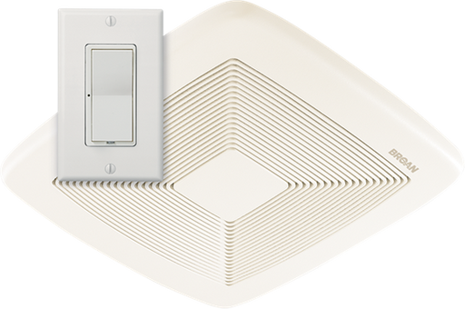 Broan Bath Fan, SmartSense 80 CFM for 6" Ducts w/Control - White