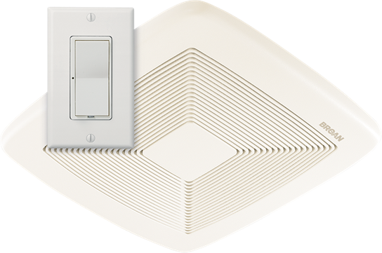 Broan Bath Fan, SmartSense 80 CFM for 6" Ducts w/Control - White