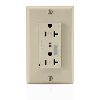 Leviton Electrical Outlet, Decora Plus Duplex TR Receptacle Outlet, 20 Amp, 125V, 2P/3W - Ivory