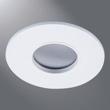 Halo LED Downlight Trim, 2" Round Lensed Pinhole ML4 trim, Matte White Flange, White Lens Frame