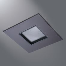 Halo LED Downlight Trim, 2" Square Lensed Pinhole ML4 trim, German Bronze Flange, Black Lens Frame