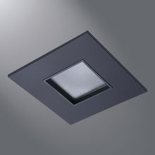 Halo LED Downlight Trim, 2" Square Lensed Pinhole ML4 trim, Matte Black Flange, Black Lens Frame