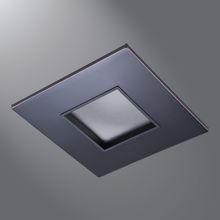 Halo LED Downlight Trim, 2" Square Lensed Pinhole ML4 trim, Oil Rubbed Bronze Flange, Black Lens Frame