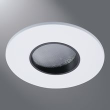 Halo LED Downlight Trim, 2" Round Lensed Wall Wash Pinhole, Matte White Flange, Black Lens Frame