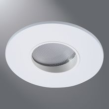 Halo LED Downlight Trim, 2" Round Lensed Wall Wash Pinhole, Matte White Flange, White Lens Frame
