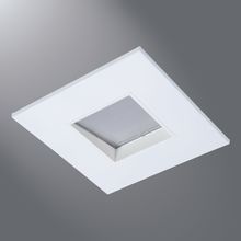 Halo LED Downlight Trim, 2" Square Lensed Wall Wash Pinhole, Matte White Flange, White Lens Frame