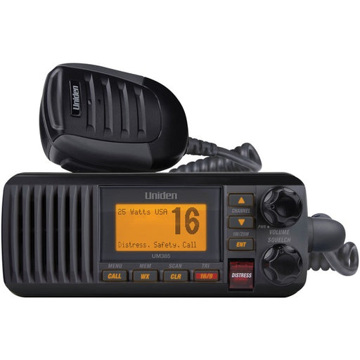 UNIDEN(R) UM435BK 25-Watt Full-Featured Fixed-Mount VHF Marine Radio (Black)