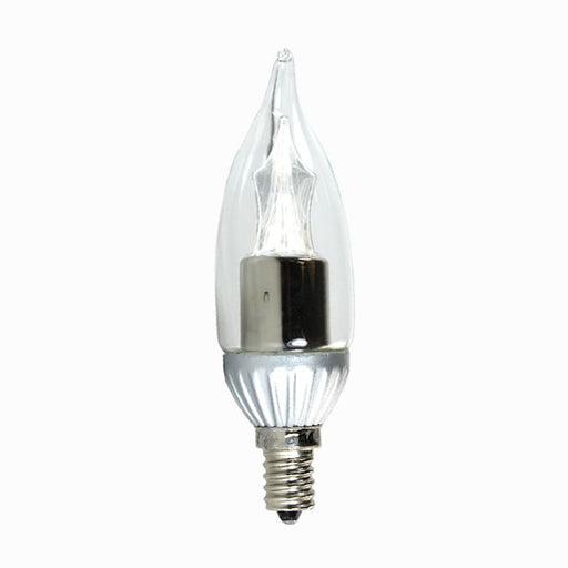 Ushio 1003858 LED Bulb, CA10 E26 Base, 120V 3W - Dimmable - 2700K - 184 Lm. - Clear