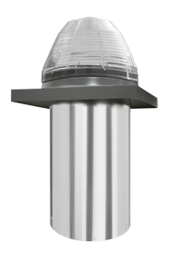 VELUX Sun Tunnel, 22" Commercial Tubular Impact Dome Fresnel Open Ceiling w/Curb Mount Flashing & Rigid Tunnel