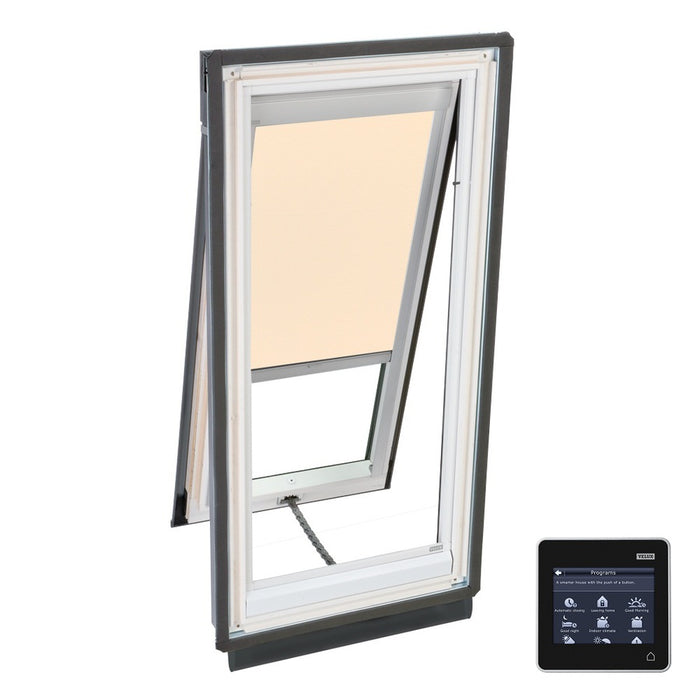 VELUX Skylight, 21 1/2" W x 46 1/4" H Solar Powered Fresh Air Venting Deck-Mount w/Laminated LoE3 Glass & Solar Light Filtering Blind - Beige