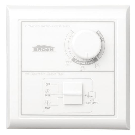 Broan Ventilator Switch, Off/Low/High Wall Control Low Voltage - White