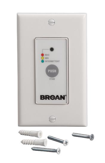 Broan Ventilator Switch, Off/Low/High/Intermittent Wall Control - White