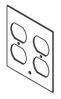 Wiremold DGT-2DP Floor Box, (2) Duplex Opening, Raised, Communication Plate