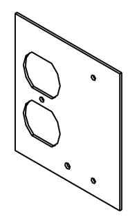Wiremold DGT-DP/B Floor Box, (1) Duplex Opening, Blank, Raised, Communication Plate
