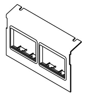Wiremold C8004P-2ACT Floor Box, (2) CM Series Open System Adapter, Raised, Communication Plate For AC8840/AC8104 Series