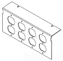Wiremold C10105P-4DP Floor Box, (4) Duplex Knockout Opening, Raised, Communication Plate For AC10105 Series