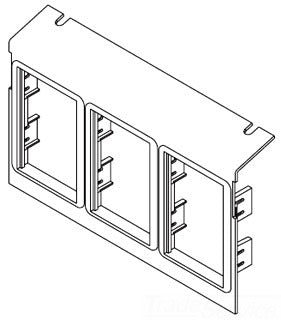 Wiremold C8005P-3ACT Floor Box, (3) 6A CM Series Open System Adapter, Raised, Communication Plate