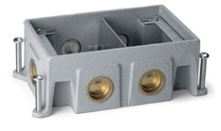 Wiremold 880CS2-1 Floor Box, 8-1/2 Inch L, 1-3/4 Inch Pre-Pour, 1/2 Inch Post-Pour Adjustment, Multi Service, Concrete Floor Installation - Cast Iron