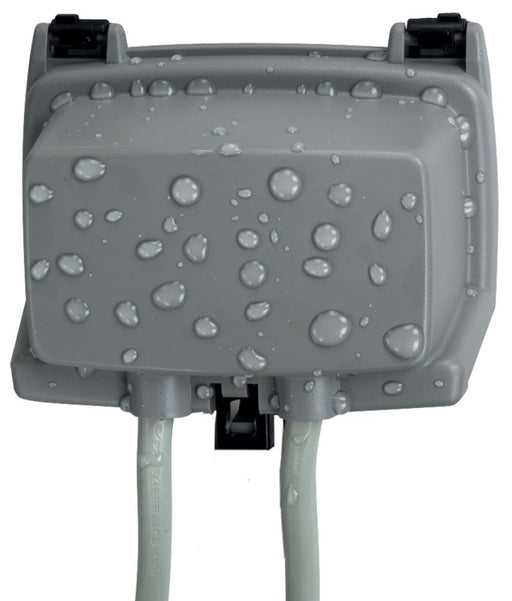 Intermatic Electrical Box, Weatherproof Horizontal 2 1/4"D Receptacle Cover - Gray - 1-Gang