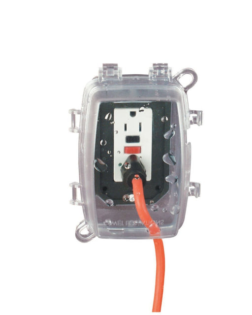 Intermatic Electrical Box, Weatherproof Vertical/Horizontal 3 5/8"D Receptacle Cover - Clear - 1-Gang