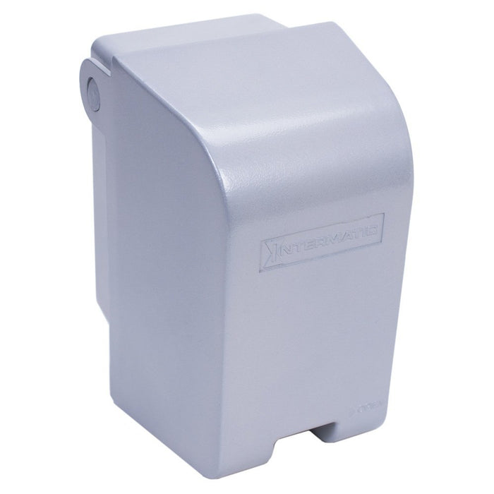 Intermatic Electrical Box, Weatherproof Vertical Die-Cast Aluminum Receptacle Cover - Gray - 1-Gang
