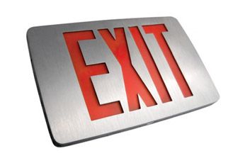 Westgate Mfg. XD-TH-1RBBEM LED Exit Sign, Thin Diecast Sign, Single Face Black Faceplate - Red Letters
