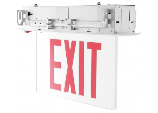 Westgate Mfg. XTR-1RCA-EM LED Exit Sign, Recessed Edgelit, Single Face Clear Aluminium Faceplate - Red Letters