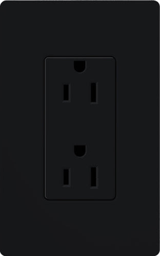 Lutron Electrical Outlet, 15A Claro Decorator Receptacle - Black