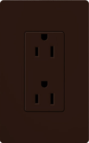Lutron Electrical Outlet, 15A Claro Decorator Receptacle - Brown